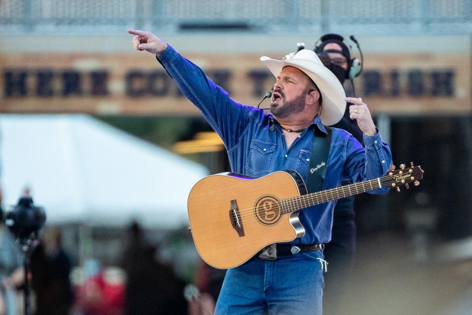 Garth Brooks performs a concert at Notre Dame Stadium in South Bend on Saturday, May 7, 2022.