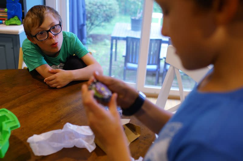 Nine-year-old son Oskar Hillerstrom, who has Down syndrome, lives with his parents in Lexington