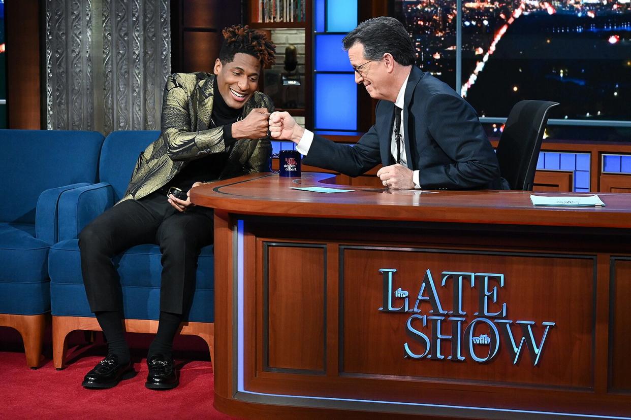 The Late Show with Stephen Colbert and Jon Batiste during Tuesday's April 5, 2022 show.