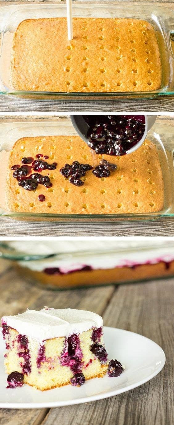 Recipe: Blueberry Lemon Poke Cake