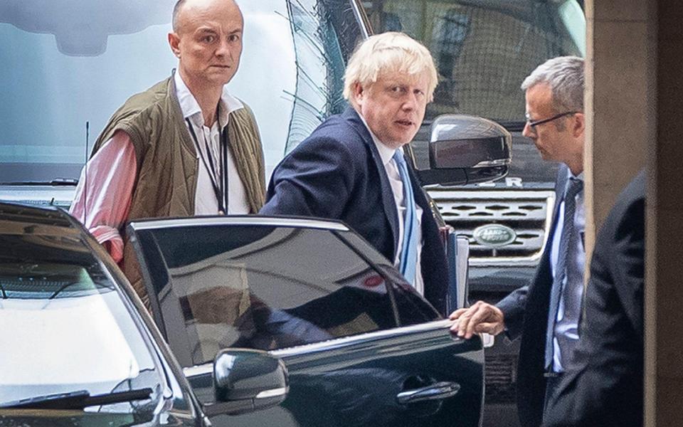 Is that a dagger I see behind me?: Dominic Cummings with his former boss, Boris Johnson - Shutterstock