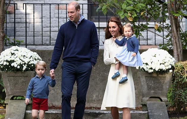 Prince William, Prince George, Princess Charlotte and Kate Middleton. Source: Getty