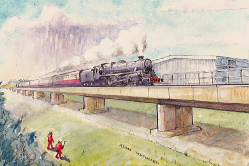 Drawing of proposed viaduct for Great Central Railway