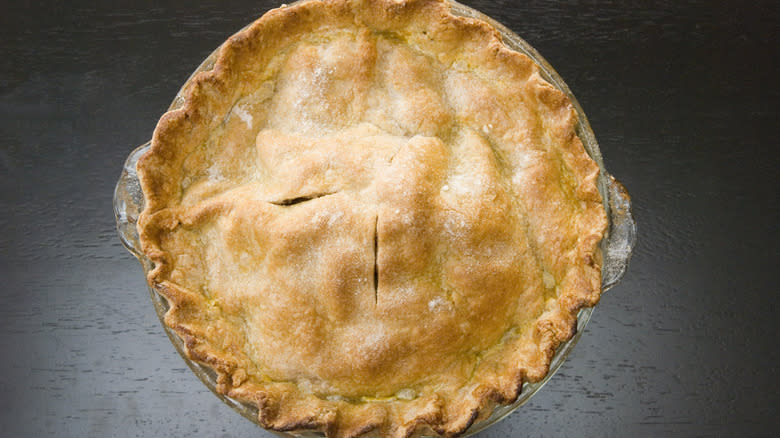 pie with crust on top