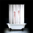 <b>Blood bath shower curtain - £13.99 - <a href=" http://bit.ly/YtOVbo " rel="nofollow noopener" target="_blank" data-ylk="slk:Spinning Hat;elm:context_link;itc:0;sec:content-canvas" class="link ">Spinning Hat</a></b> <br><br> With the new Hitchcock movie out soon, we couldn’t resist including this Psycho-inspired shower curtain. Too shocking for your taste? The periodic table shower curtain, £26.99, from Firebox is perfect for geeks - and fans of TV show The Big Bang Theory.