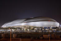 FILE - A general view of the Al Janoub Stadium in Al Wakrah, Qatar, Tuesday, Dec. 7, 2021.(AP Photo/Darko Bandic, File)