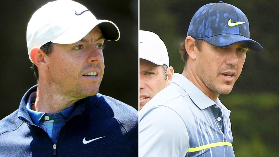 Pictured here, golfing rivals Rory McIlroy and Brooks Koepka.