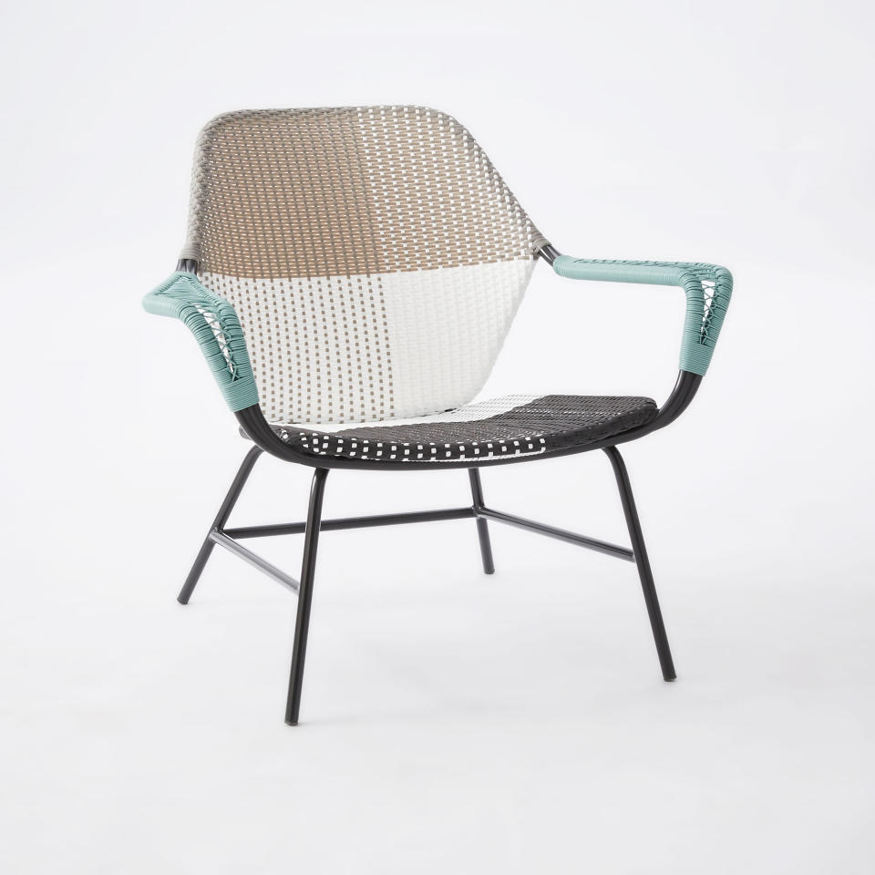 <p>$399, West Elm; <a rel="nofollow noopener" href="http://www.westelm.com/products/colorblock-woven-lounge-chair-h1994/?pkey=coutdoor-chairs" target="_blank" data-ylk="slk:westelm.com;elm:context_link;itc:0;sec:content-canvas" class="link ">westelm.com</a></p>