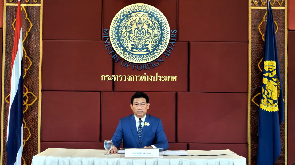泰國外交部長帕恩普里(Parnpree Bahiddha-Nukara)。(圖翻攝自泰國外交部臉書直播)
