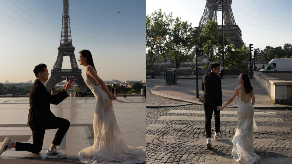 用夏樂宮揭開拍婚紗序幕，捕捉晨曦巴黎鐵塔