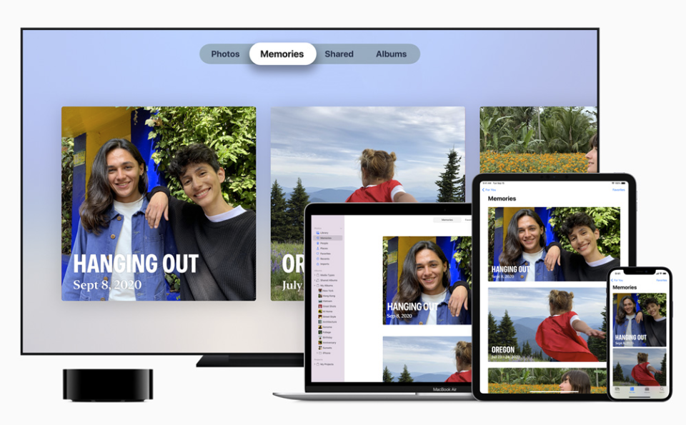 Apple Photos on a TV, MacBook, iPad and iPhone
