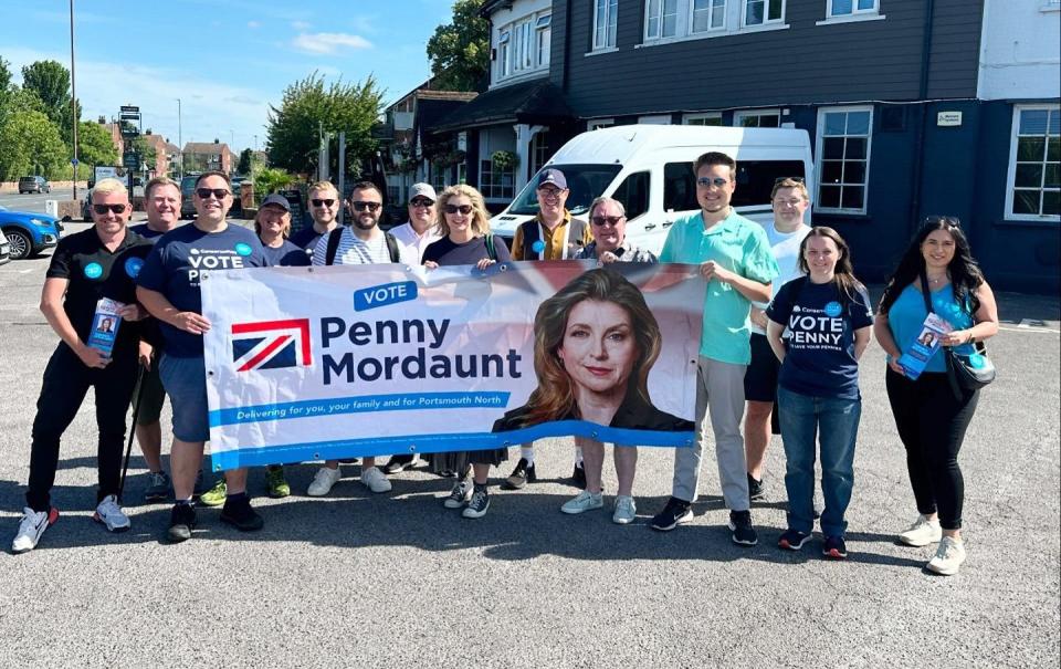 Penny Mordaunt's seat in Portsmouth North is too close to call, according to the poll