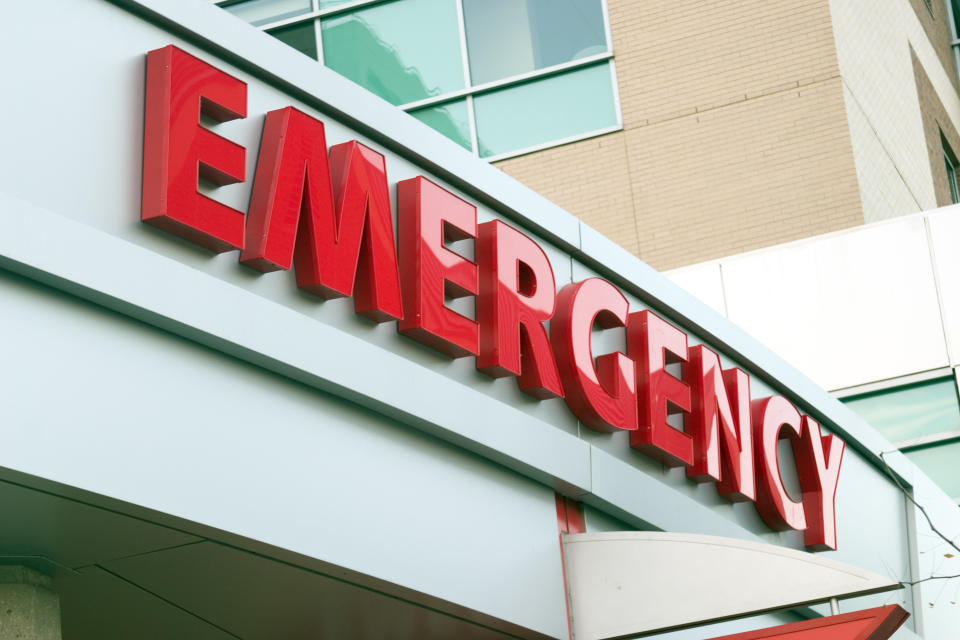 emergency sign outside the entrance to the ER