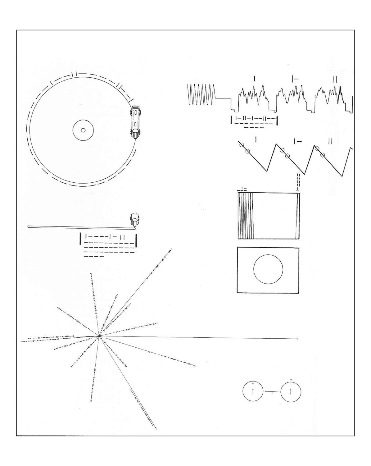 A close-up of the instructions included on NASA's Golden Record.