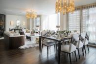 <p>Looking for a new build in the heart of buzzy London? This stunning apartment, situated in Nine Elms, has been designed exclusively by Versace Home. Expect eye-catching <a href="https://www.housebeautiful.com/uk/decorate/a33294955/scandi-interior-trends-ranked/" rel="nofollow noopener" target="_blank" data-ylk="slk:interiors;elm:context_link;itc:0;sec:content-canvas" class="link ">interiors</a>, gorgeous furnishings and stellar views of the bustling city below. </p><p><a href="https://www.chestertons.com/en-gb/new-homes-to-buy/gb/damac+tower/red190133" rel="nofollow noopener" target="_blank" data-ylk="slk:This property is currently on the market via Chestertons for £980,000-£14.3m;elm:context_link;itc:0;sec:content-canvas" class="link ">This property is currently on the market via Chestertons for £980,000-£14.3m</a>.</p>