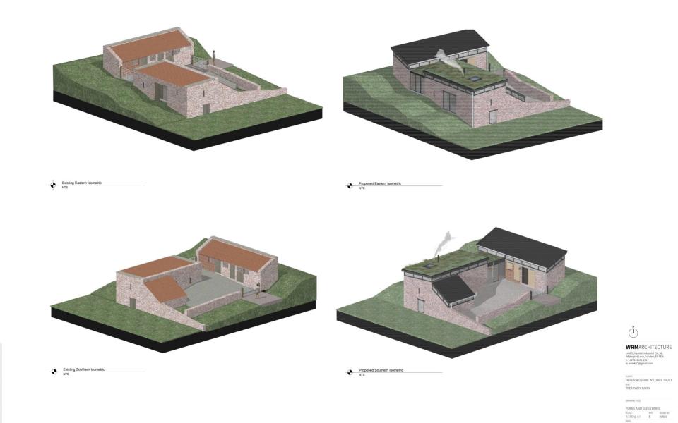 Proposed development of the conversion of two barns into a luxury 6-8-person holiday let  - HWT / WRM Architecture/ SWNS