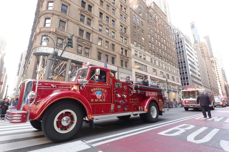 FDNY Engine 2 truck drives in the 2023 New York City Veterans Day Parade on November 11, 2023 in New York City (Getty Images)