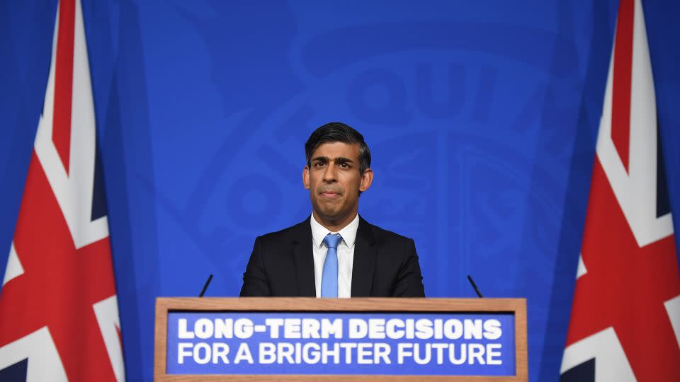 UK Prime Minister Rishi Sunak, pictured at a news conference in Downing Street in September, became Conservative Party leader in October 2022. - Chris J. Ratcliffe/Bloomberg/Getty Images