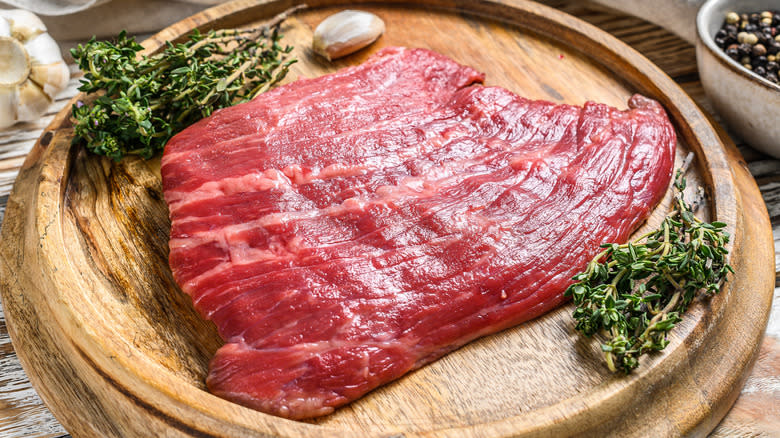 raw flat iron steak