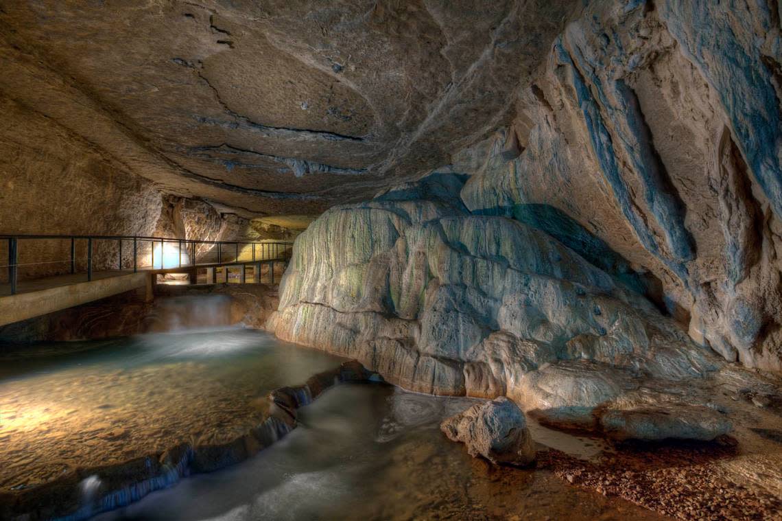 One of the pools inside Smallin Cave.