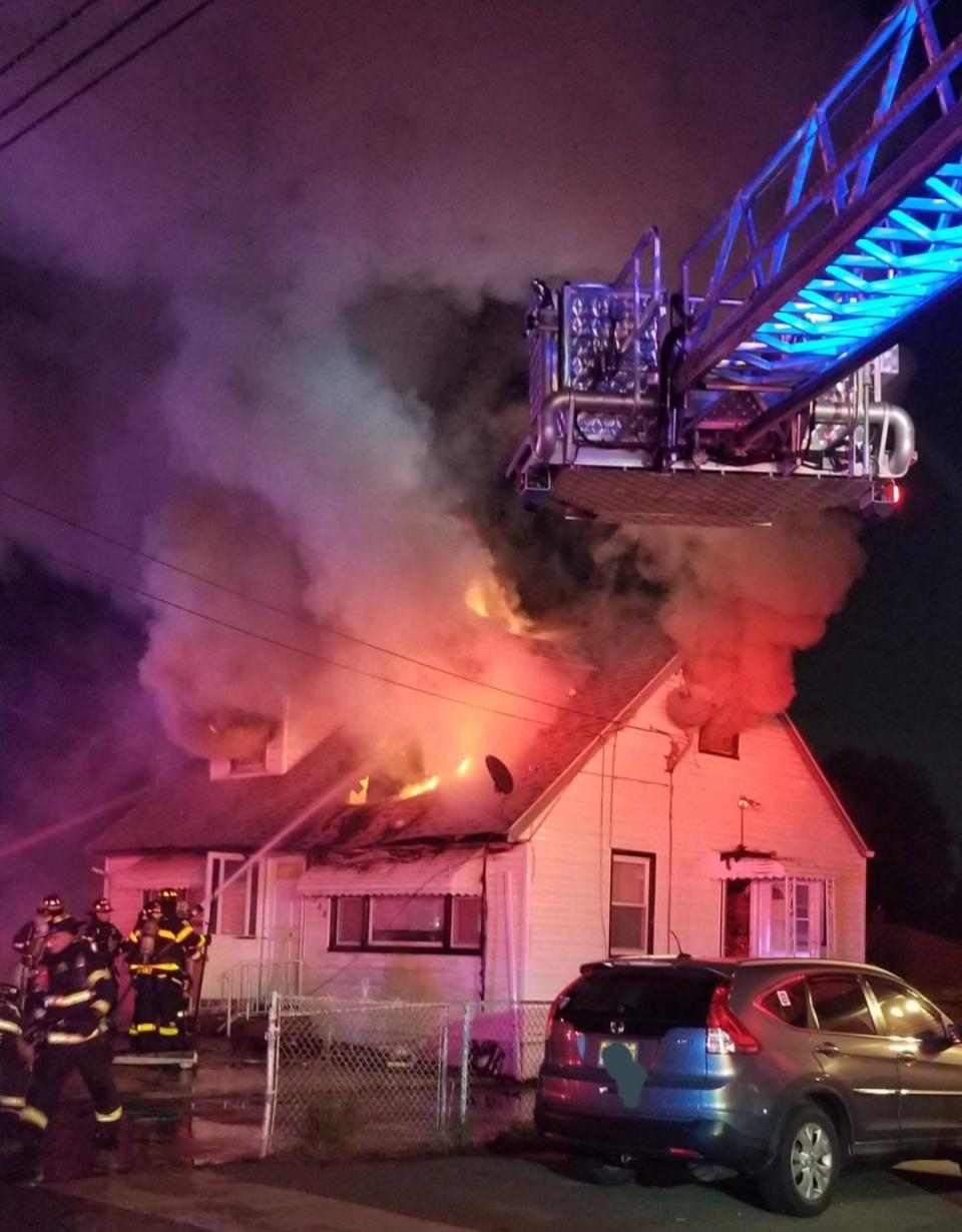 Three firefighters were injured fighting a fire at a Rahway Avenue home in the Avenel section of Woodbridge on Wednesday night