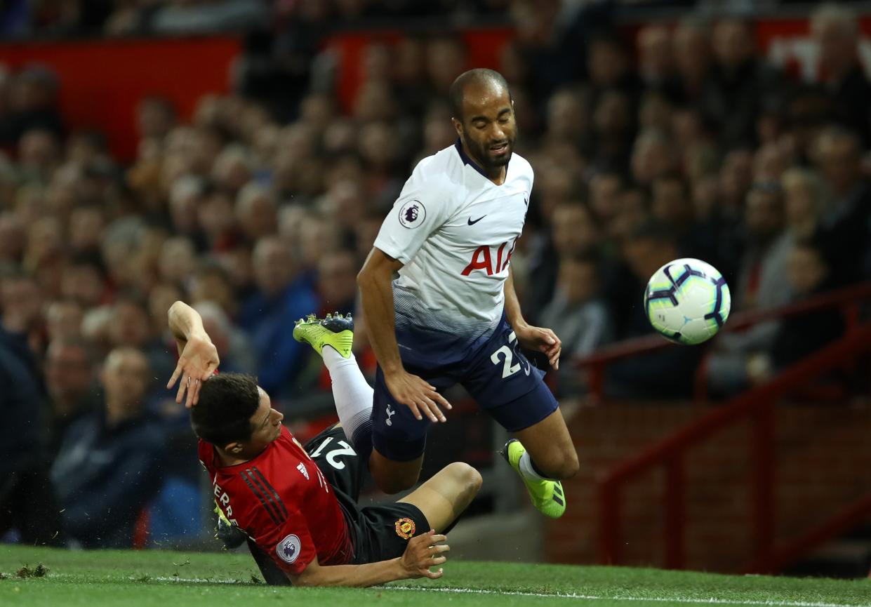 Ander Herrera played a defensive role for United but was punished by Moura and Spurs before being substituted