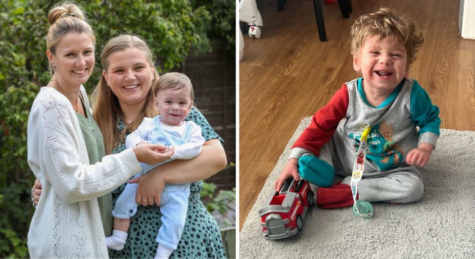 Lauren Beckett's best friend Kayleigh Taylor (left) donated part of her liver to save Tommy's life. (Lauren Beckett/SWNS)