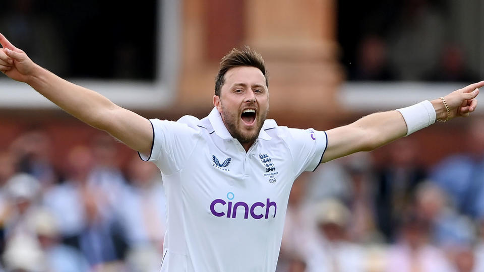 Seen here, England quick Ollie Robinson in the second Ashes Test against Australia. 