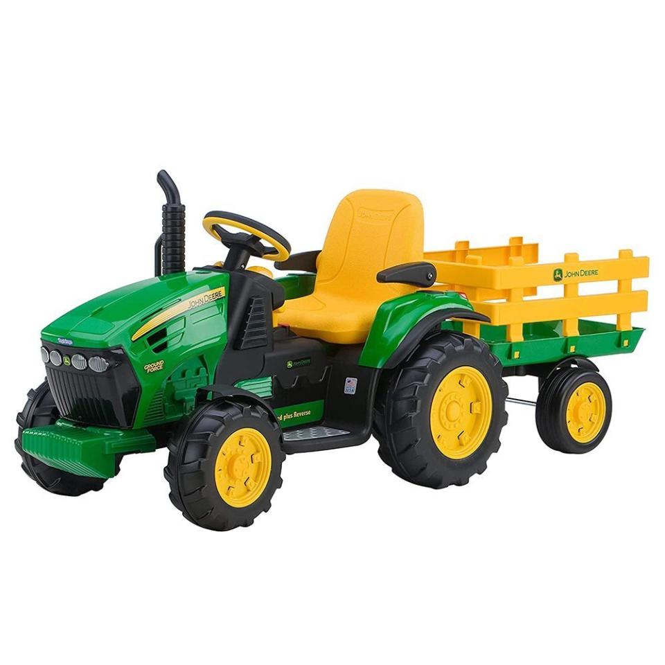8) Peg Perego John Deere Ground Force Tractor With Trailer
