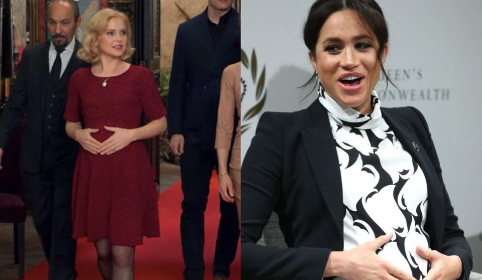 Amber and Meghan matched bump poses *again*.