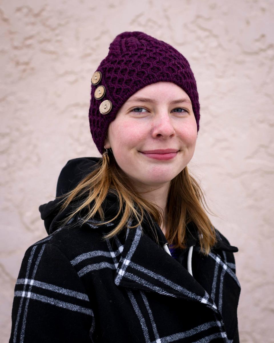 Eva Lighthiser poses for a portrait at Sacajawea Park in Livingston, Mont. on Wednesday, Jan. 17, 2024. Lighthiser’s experience during the flooding of the Yellowstone River in June 2022 featured prominently in her testimony during Held v. Montana.