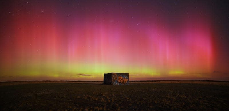 Aurora over Birdlings Flat, New Zealand.