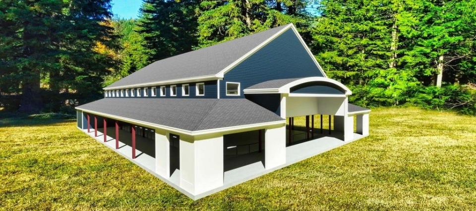 A new community center, complete with a skating rink, is planned for town-owned land on Route 109 in Wells, Maine.
