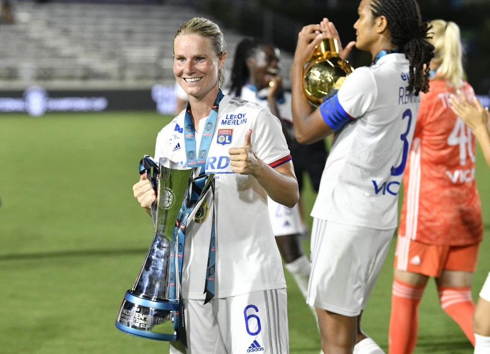 European clubs like Lyon, which features French midfielder Amandine Henry (pictured) and other stars, have become a force in women's soccer. (Photo by Grant Halverson/International Champions Cup via Getty Images)