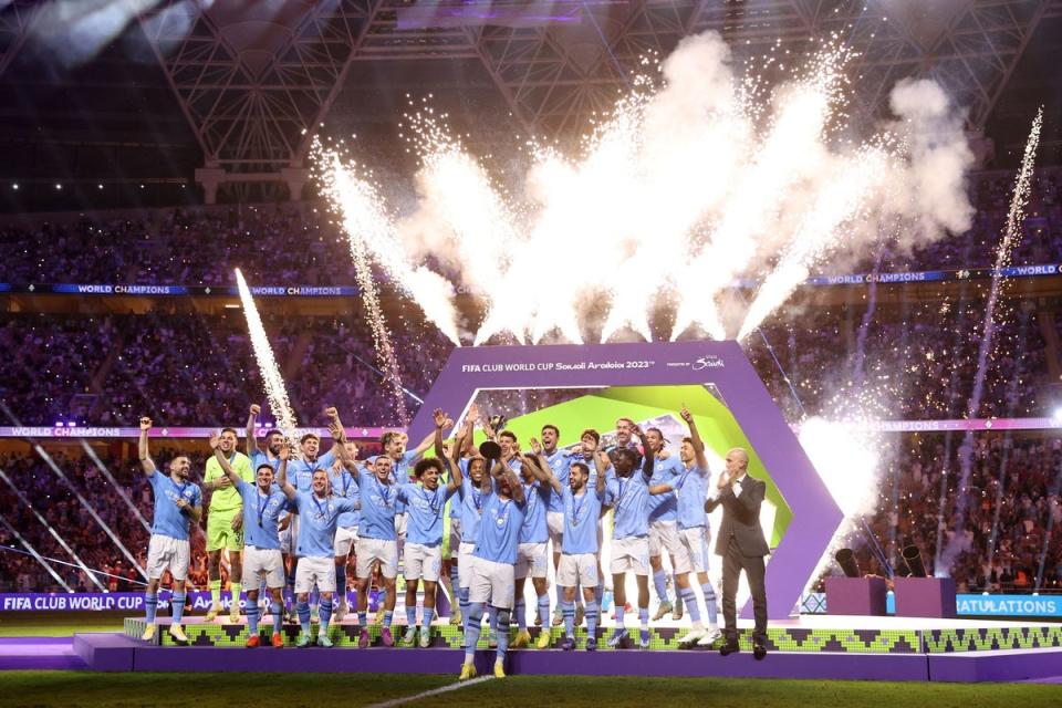 World champions: Man City beat Fluminense in Saudi Arabia on Friday night (Getty Images)