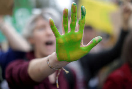 FILE PHOTO: Students take part in a "youth strike to act on climate change" demonstration in Nice, France, March 15, 2019. REUTERS/Eric Gaillard/File Photo