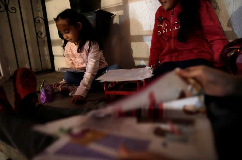 Diana Paula Melo plays with friends in her neighbourhood in Mexico City