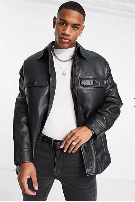 Best Mens Leather Jackets Topman Leather Shacket