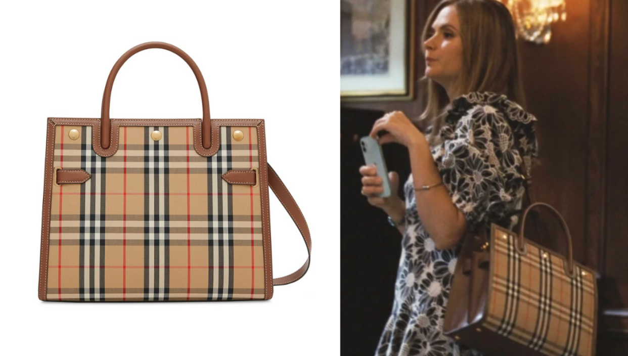 A photo of Burberry's Tote Bag; The bag is featured in HBO's Succession episode. 