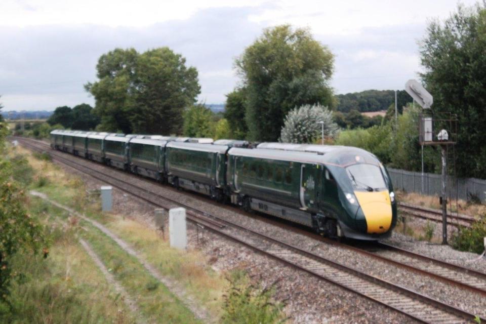 Disruption: a Hitachi “bullet” train. A test drive of one caused misery for passengers today after it damaged overhead cables (Geof Shappard)