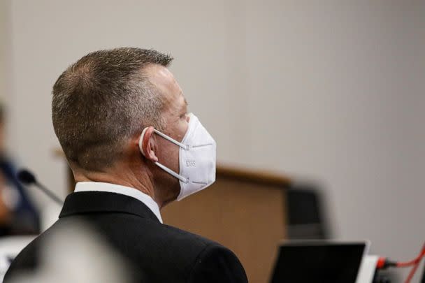 PHOTO: Paul Flores listens during the closing arguments in the Kristin Smart murder trial on Oct. 3, 2022 in Salinas, Calif.  Flores is accused of the murder of Kristin Smart.  (Laura Dickinson/The Tribune (of San Luis Obispo) via AP, Pool)