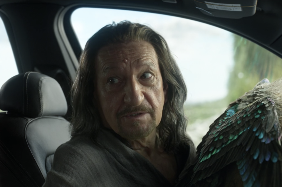 Trevor Slattery (Ben Kingsley) in Marvel Studios' SHANG-CHI AND THE LEGEND OF THE TEN RINGS. (Screenshot from film)