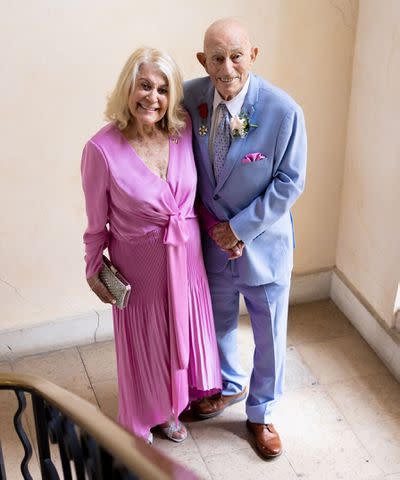 <p>Casey Sykes/Rank Studios</p> Harold Terens and Jeanne Swerlin pose together at their wedding on June 8, 2024