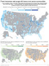 Graphic shows at the community level, flood insurance policies facing premium increases and of those policies, those that will face an annual increase up to 18 percent and those which will see annual increases of 25 percent.; 4c x 9 inches; 195.7 mm x 228 mm;