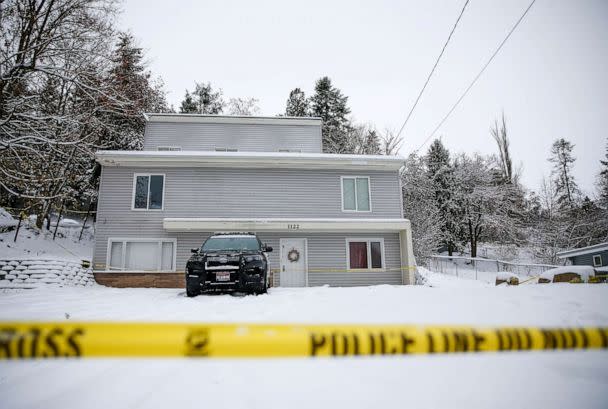 PHOTO: FILE - Moscow Police monitor the residence where four University of Idaho students were killed in Moscow, Idaho, Nov. 30, 2022. (Lindsey Wasson/Reuters, FILE)