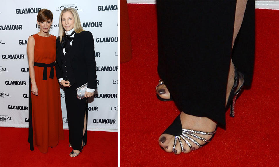 Barbra Streisand, Barbra Streisand footwear moments, Barbra Streisand shoes, Barbra Streisand heels, Barbra Streisand red carpet, Barbra Streisand boots, Barbra Streisand style