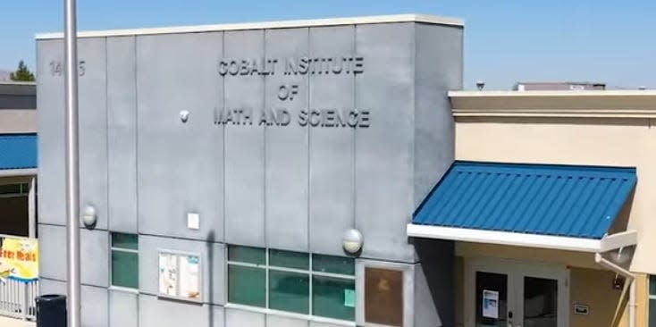 Sheriff's deputies investigated as the Cobalt Institute of Math & Science campus in Victorville was placed on locked down Friday.