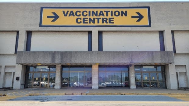 The mass vaccination clinic at Devonshire Mall is seen in a file photo. (Sanjay Maru/CBC - image credit)