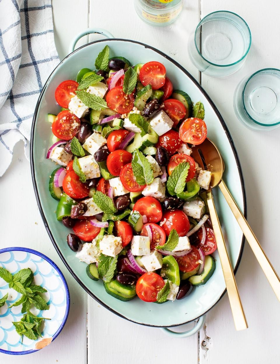 <p>Greek salad is always a good idea. This one’s simple to make and full of flavor.</p> <p>Get the recipe <a href="https://www.loveandlemons.com/greek-salad/" rel="nofollow noopener" target="_blank" data-ylk="slk:here;elm:context_link;itc:0;sec:content-canvas" class="link ">here</a>.</p>