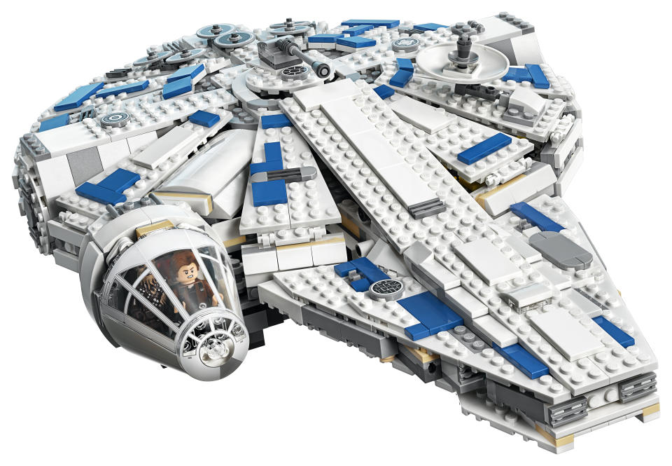 The Millennium Falcon as it appears in <i>Solo</i> has a dramatically different look from the classic version we know from other <i>Star Wars</i> films. (Photo: Lego)